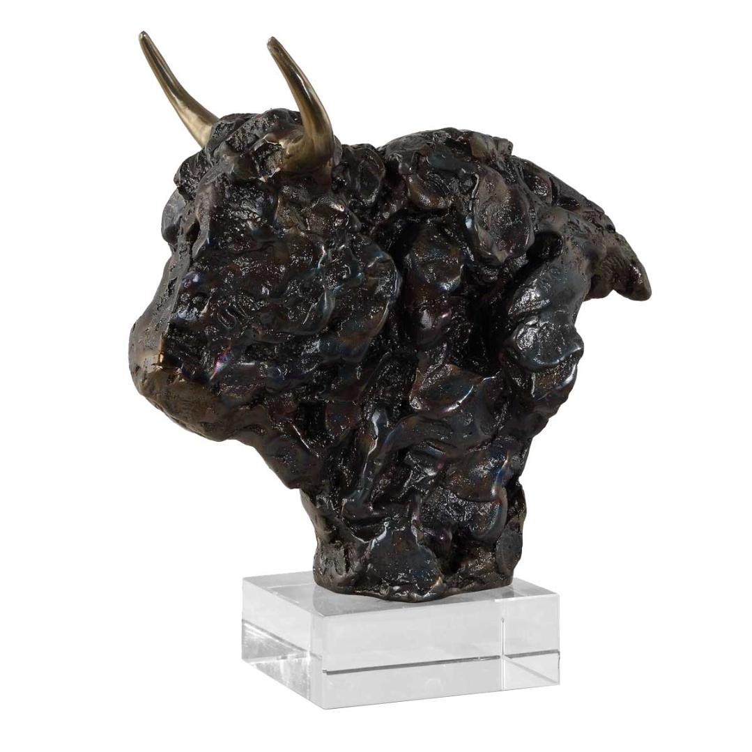 Bison Bust Bronze Sculpture