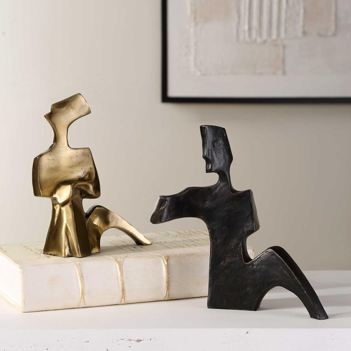 Affection Bronze Gold Sculpture – Set of 2