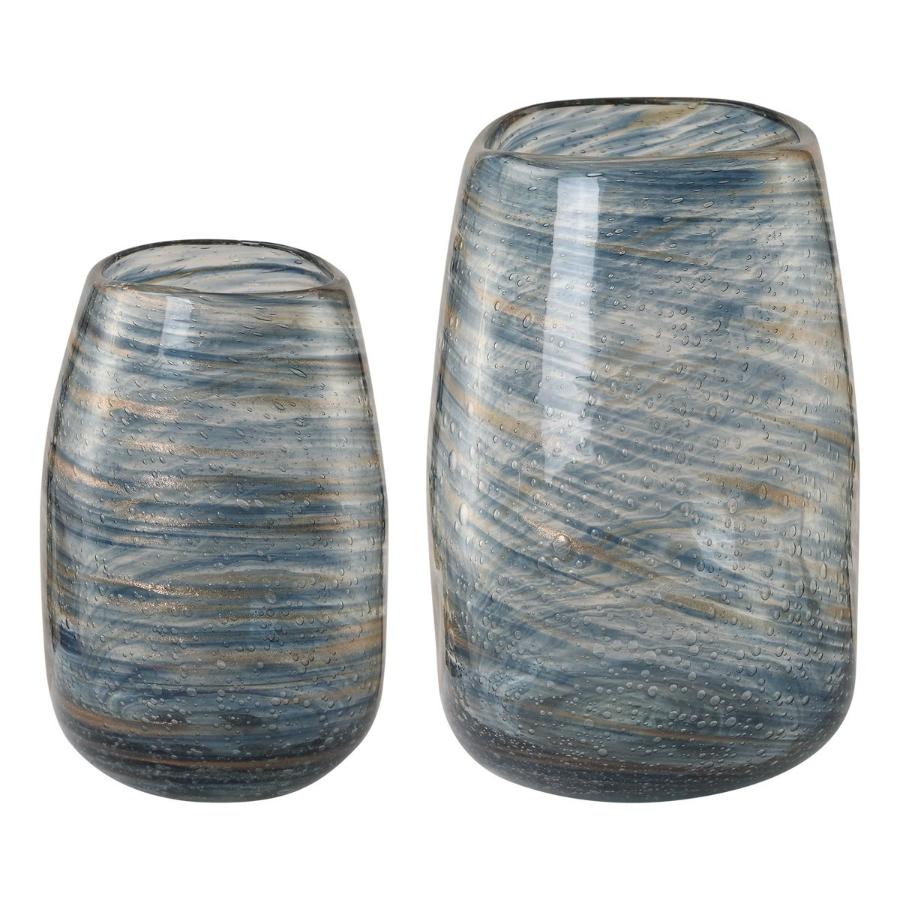 Aurora Swirl Glass Vases – Set of 2