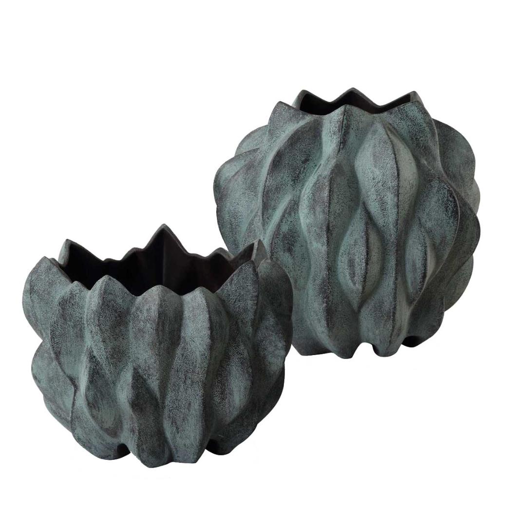 Verdant Bronze Vases – Set of 2