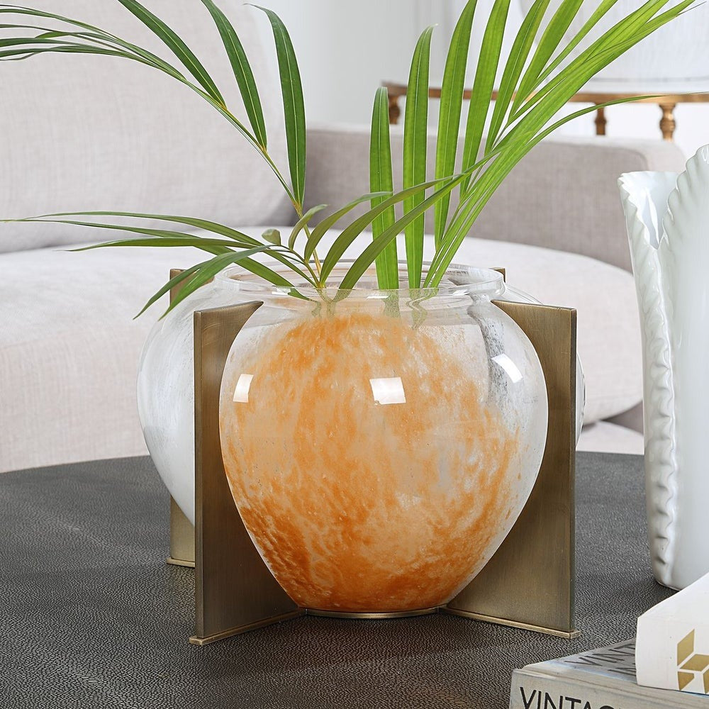 Amber Swirl Vase