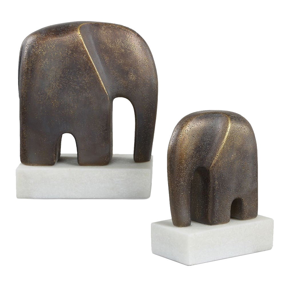 Timeless Tusk Elephant Sculptures – Bronze, Set of 2