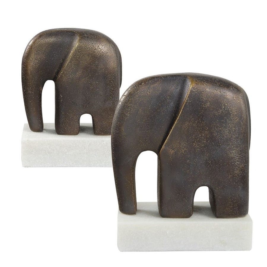 Timeless Tusk Elephant Sculptures – Bronze, Set of 2