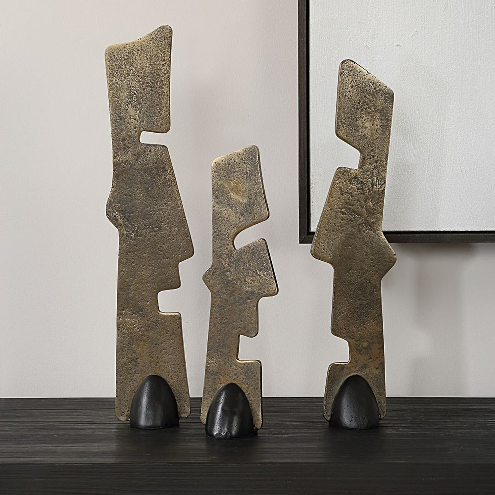 Geometric Echoes Sculptures – Set of 3