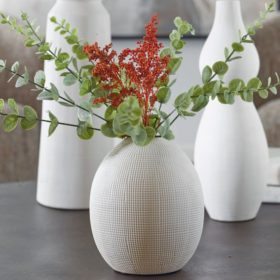 Forma White Ceramic Vases, Set of 3