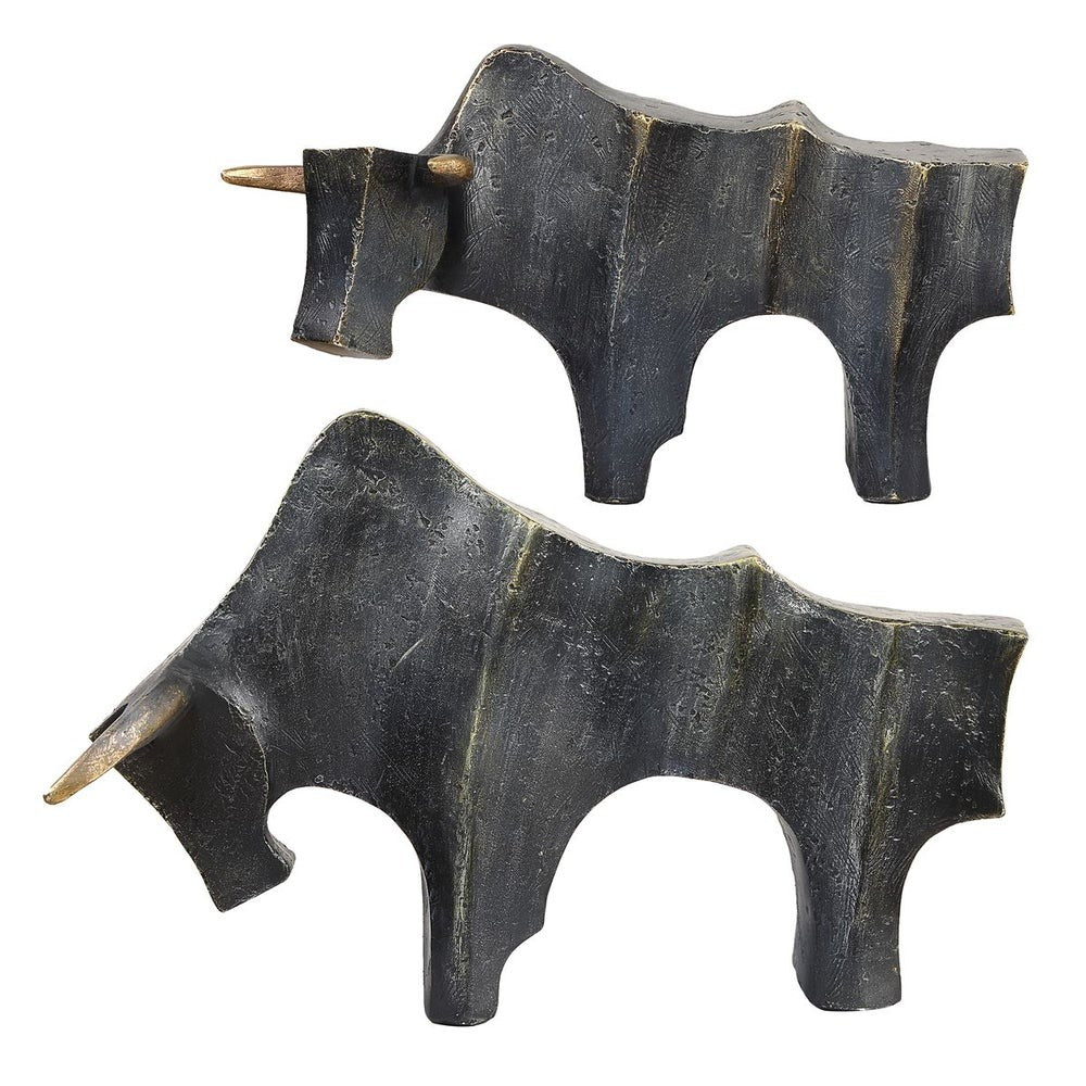 Regal Bull Sculptures – Set of 2