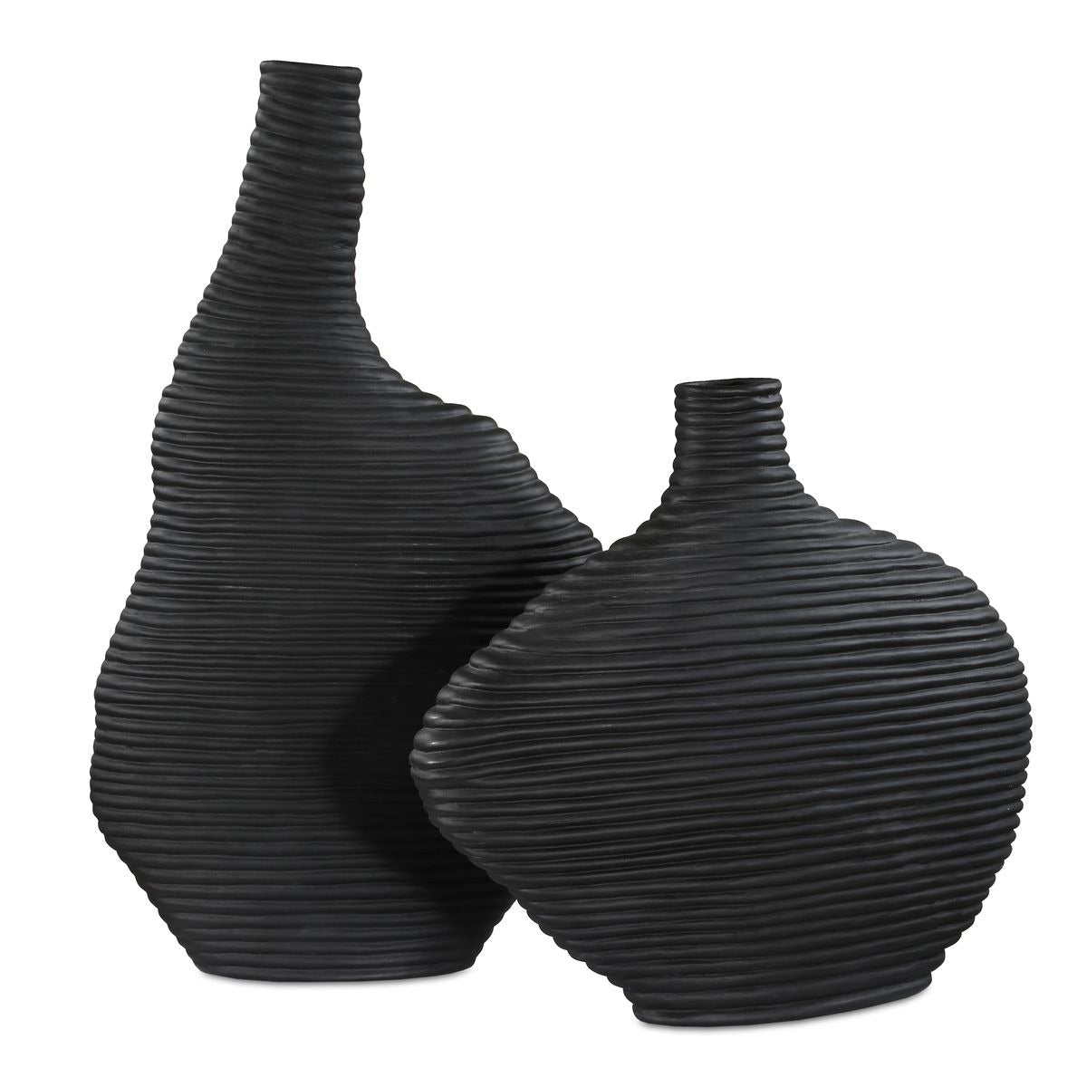 Duostacked Black Vases – Set of 2