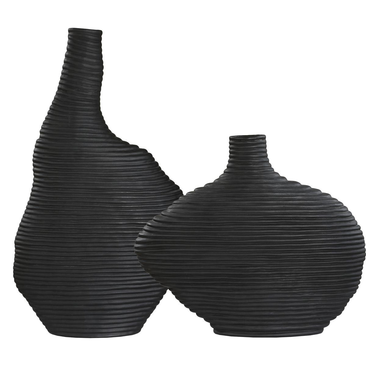 Duostacked Black Vases – Set of 2