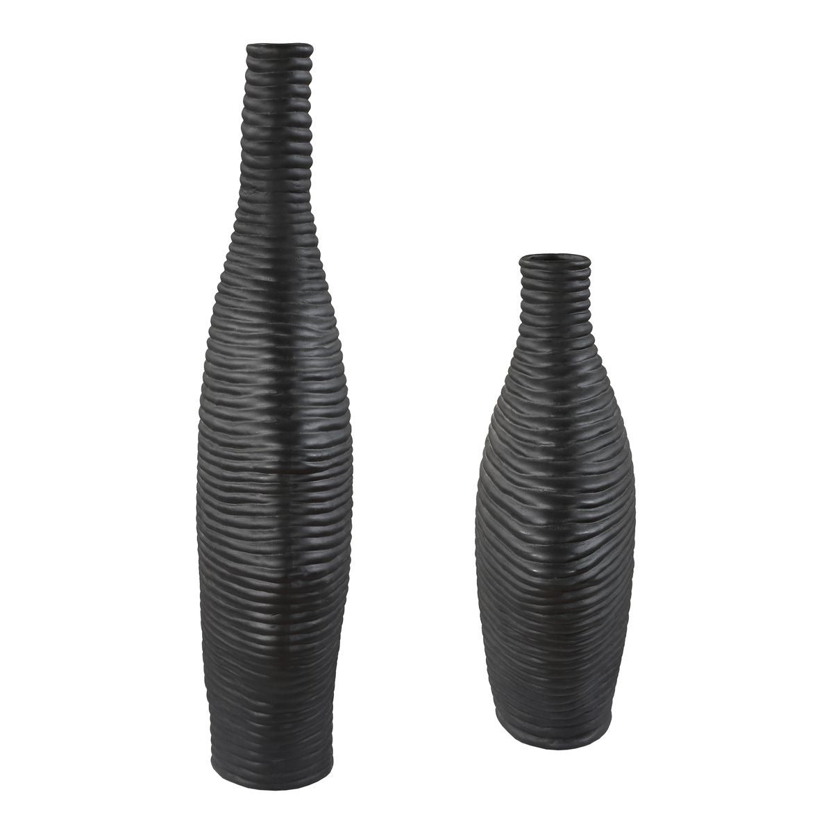 Duostacked Black Vases – Set of 2