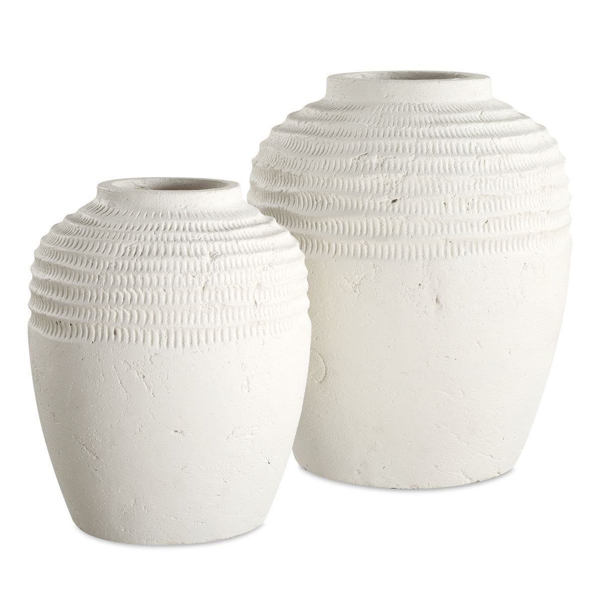 Luna Ridge White Ceramic Vases, Set of 2