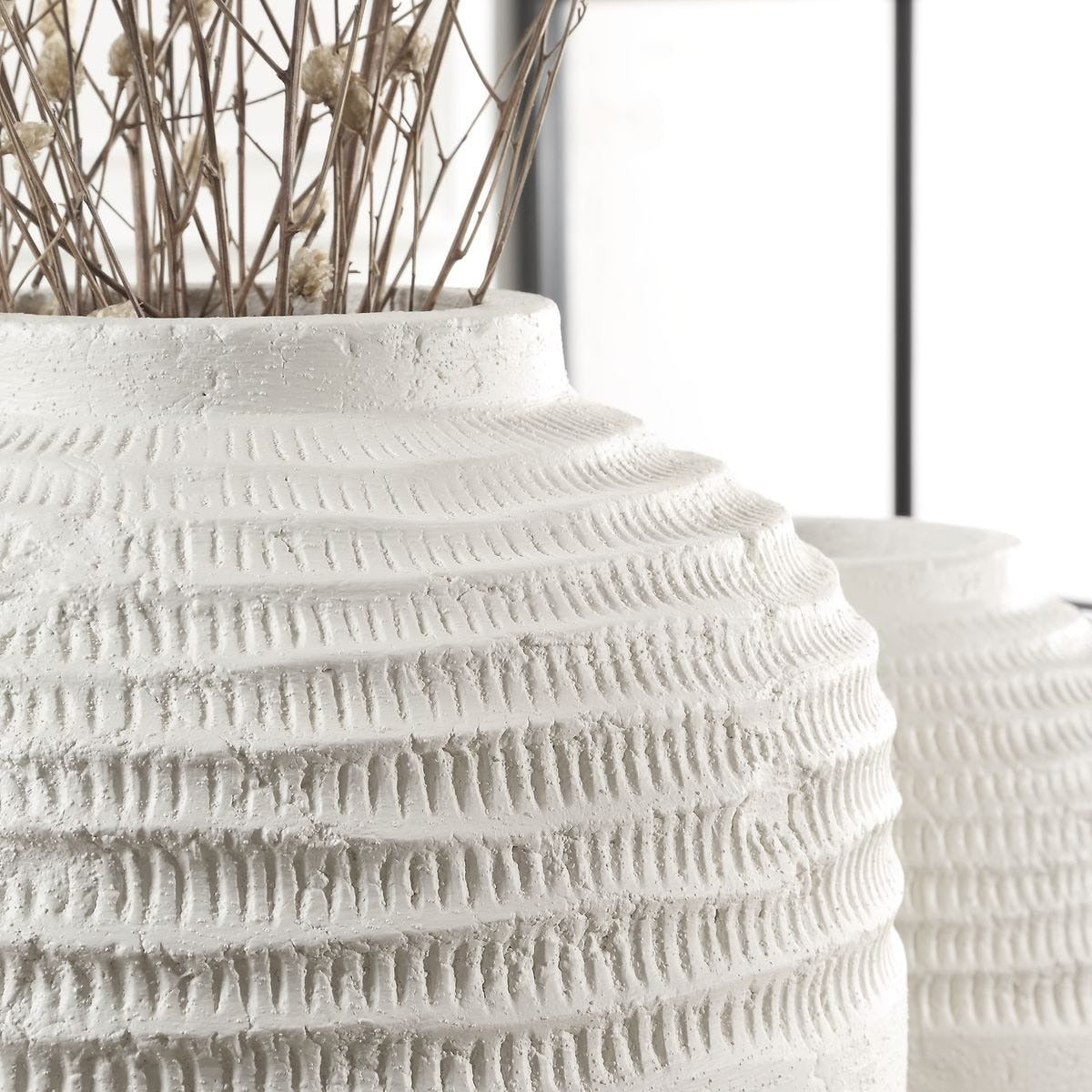 Luna Ridge White Ceramic Vases, Set of 2