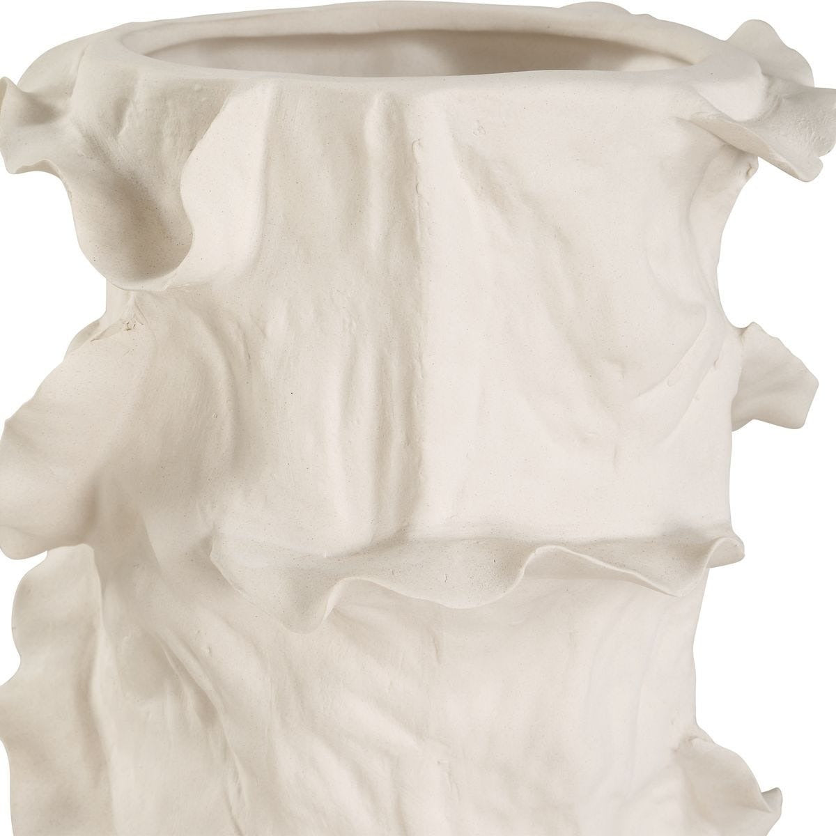 Ripple Crest White Vases – Set of 2