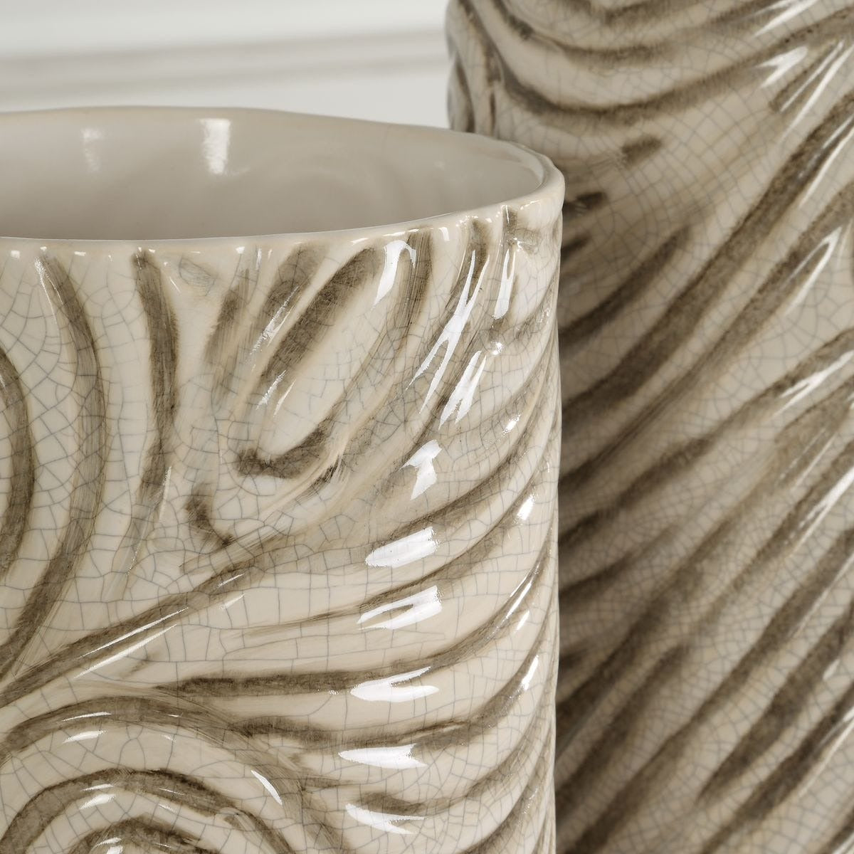 Timber Swirl Earth Tone Vases – Set of 2