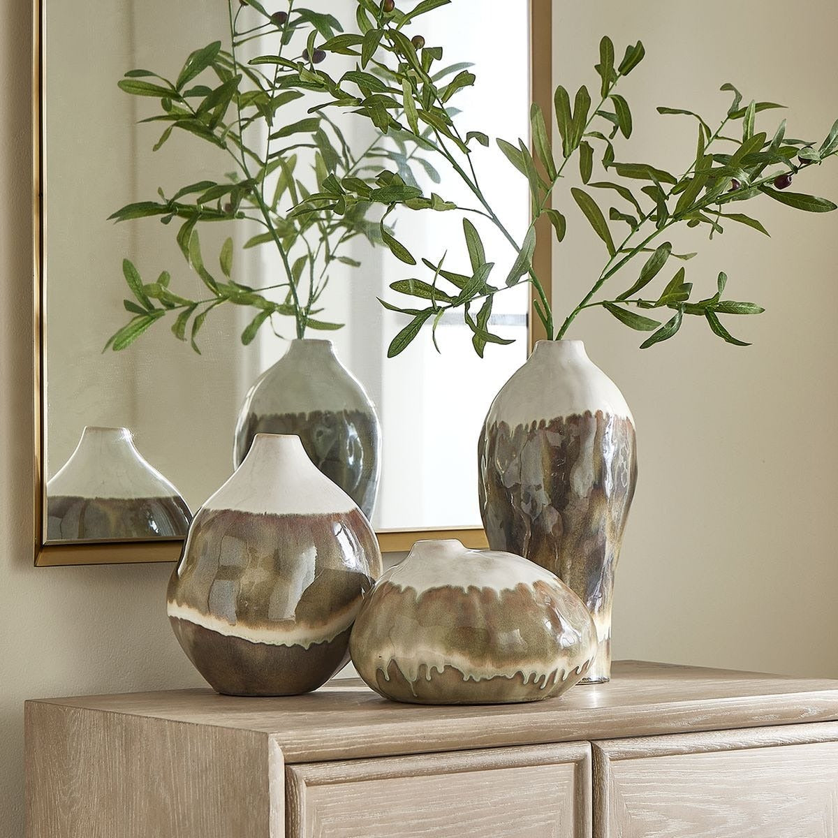Earthflow Glazed Outdoor Vases – Set of 3
