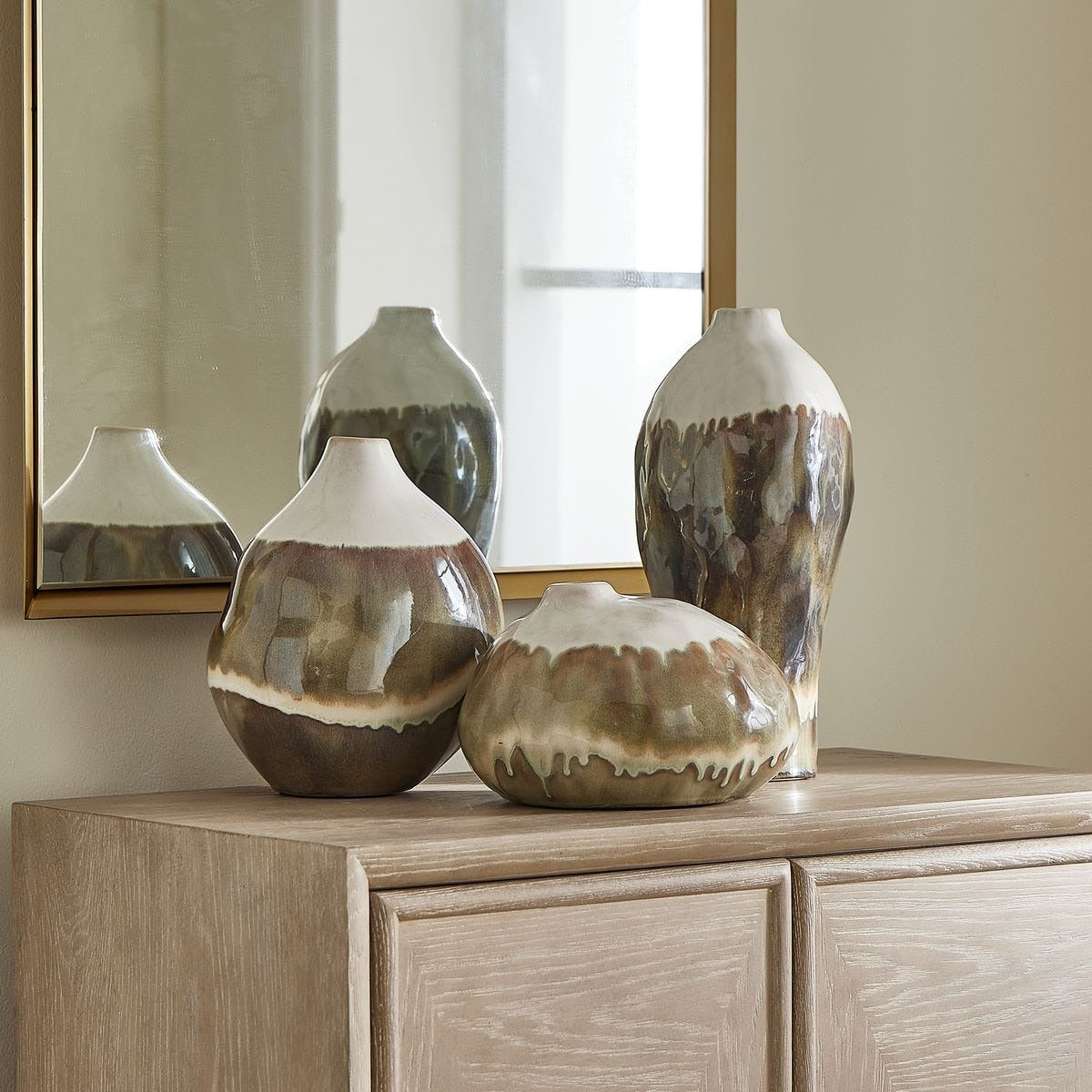 Earthflow Glazed Outdoor Vases – Set of 3