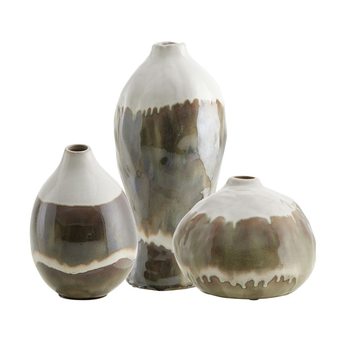 Earthflow Glazed Outdoor Vases – Set of 3