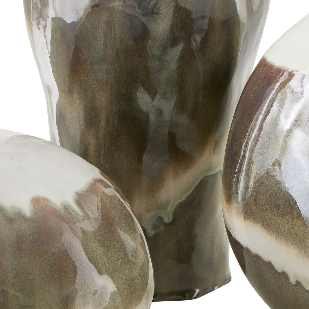 Earthflow Glazed Outdoor Vases – Set of 3
