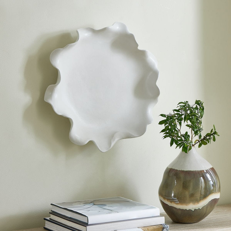 Wave Crest White Outdoor Bowl
