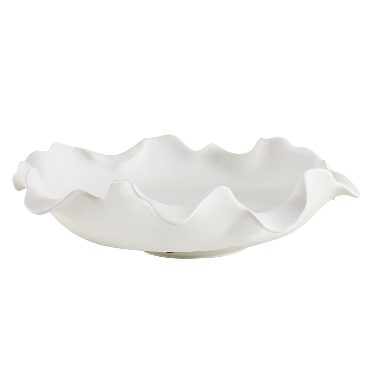 Wave Crest White Outdoor Bowl