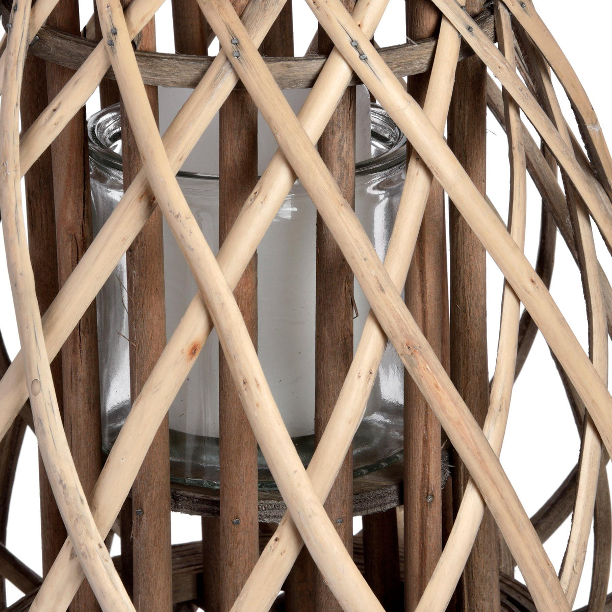 Hill Interiors Small Wicker Bulbous Lantern
