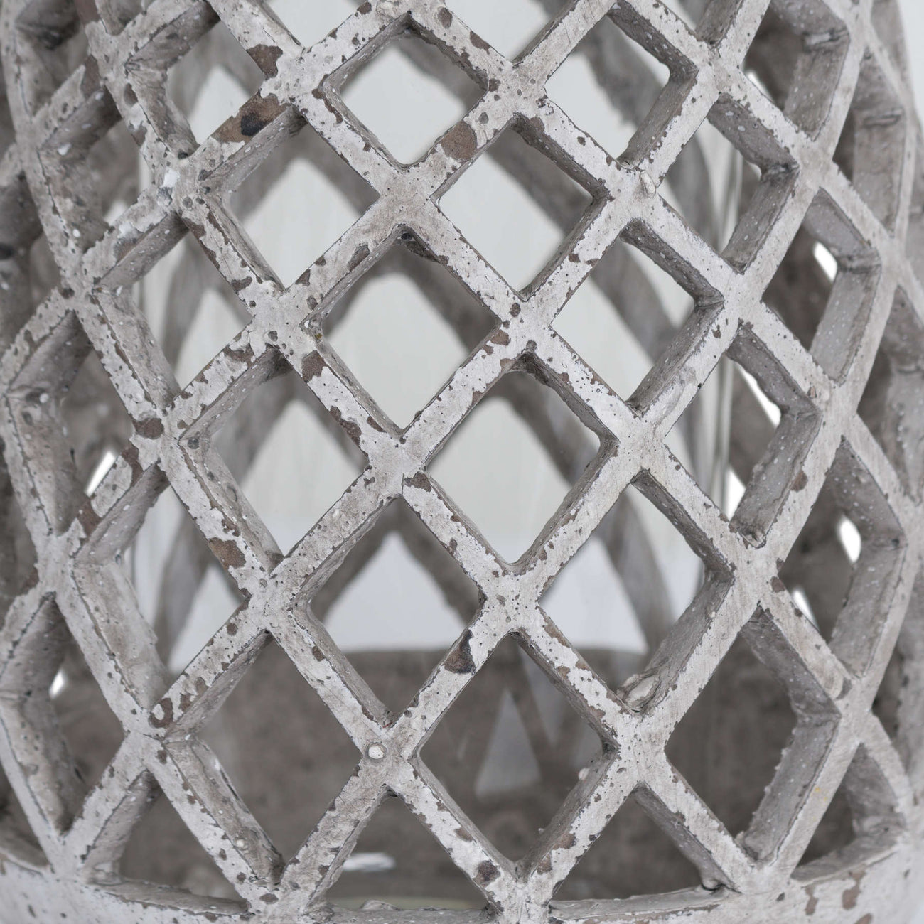 Hill Interiors Large Conical Ceramic Lattice Hurricane Lantern