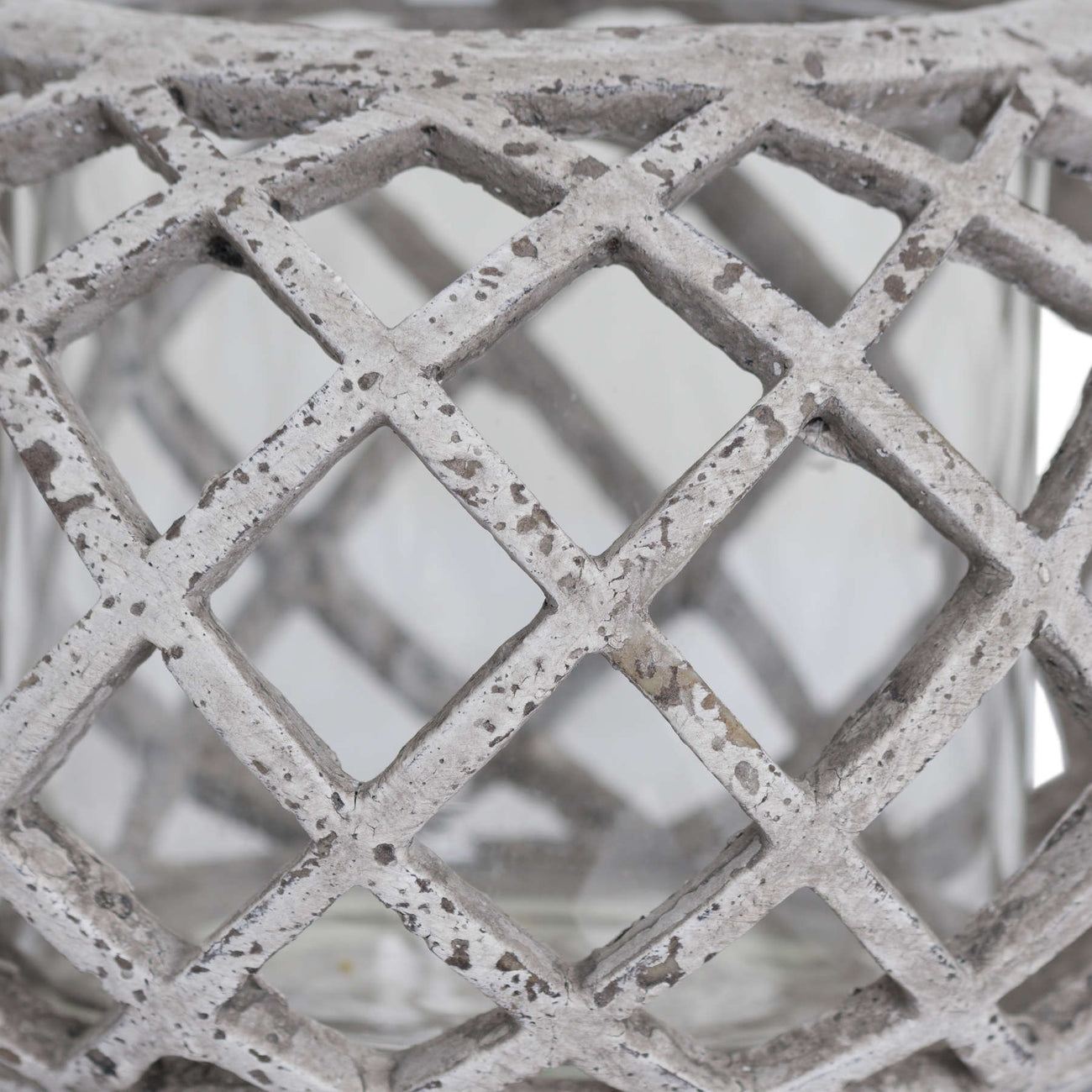 Hill Interiors Round Ceramic Lattice Hurricane Lantern