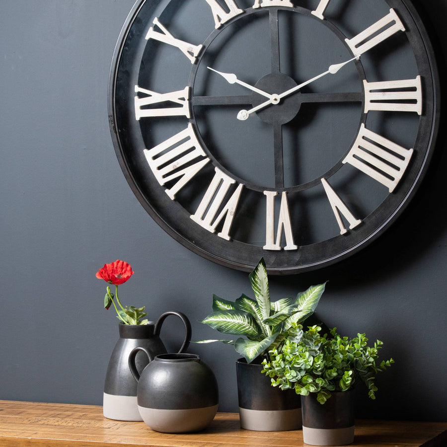 Hill Interiors Metallic Grey Ceramic Planter