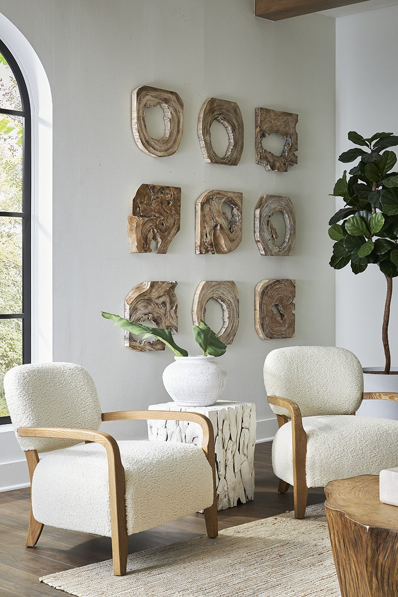 Bahati Whitewashed Wood Wall Art – Set of 9