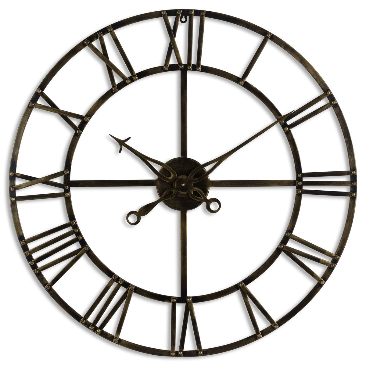 Hill Interiors Small Antique Brass Skeleton Clock