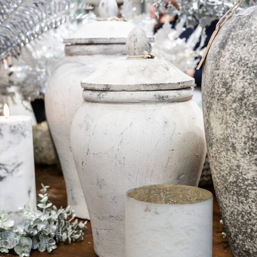 Hill Interiors Bloomville Large Stone Ginger Jar