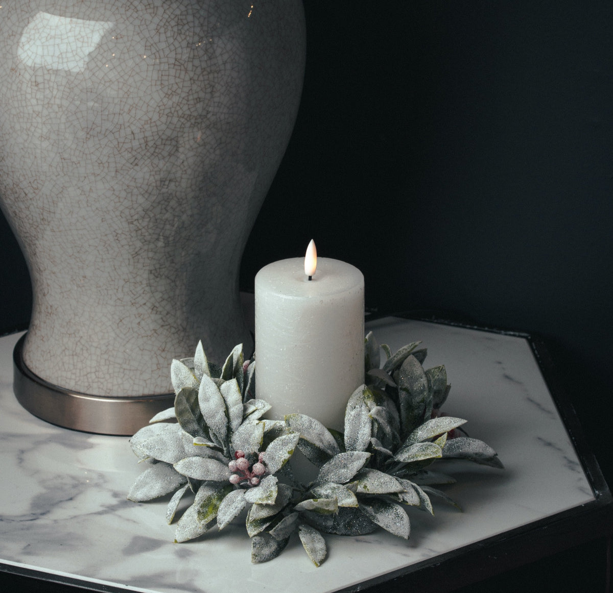 Hill Interiors Luxe Collection Natural Glow 3x6 LED White Candle