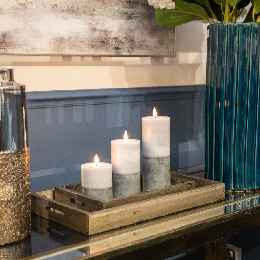 Hill Interiors Luxe Collection Natural Glow 3x8 Stone LED Candle