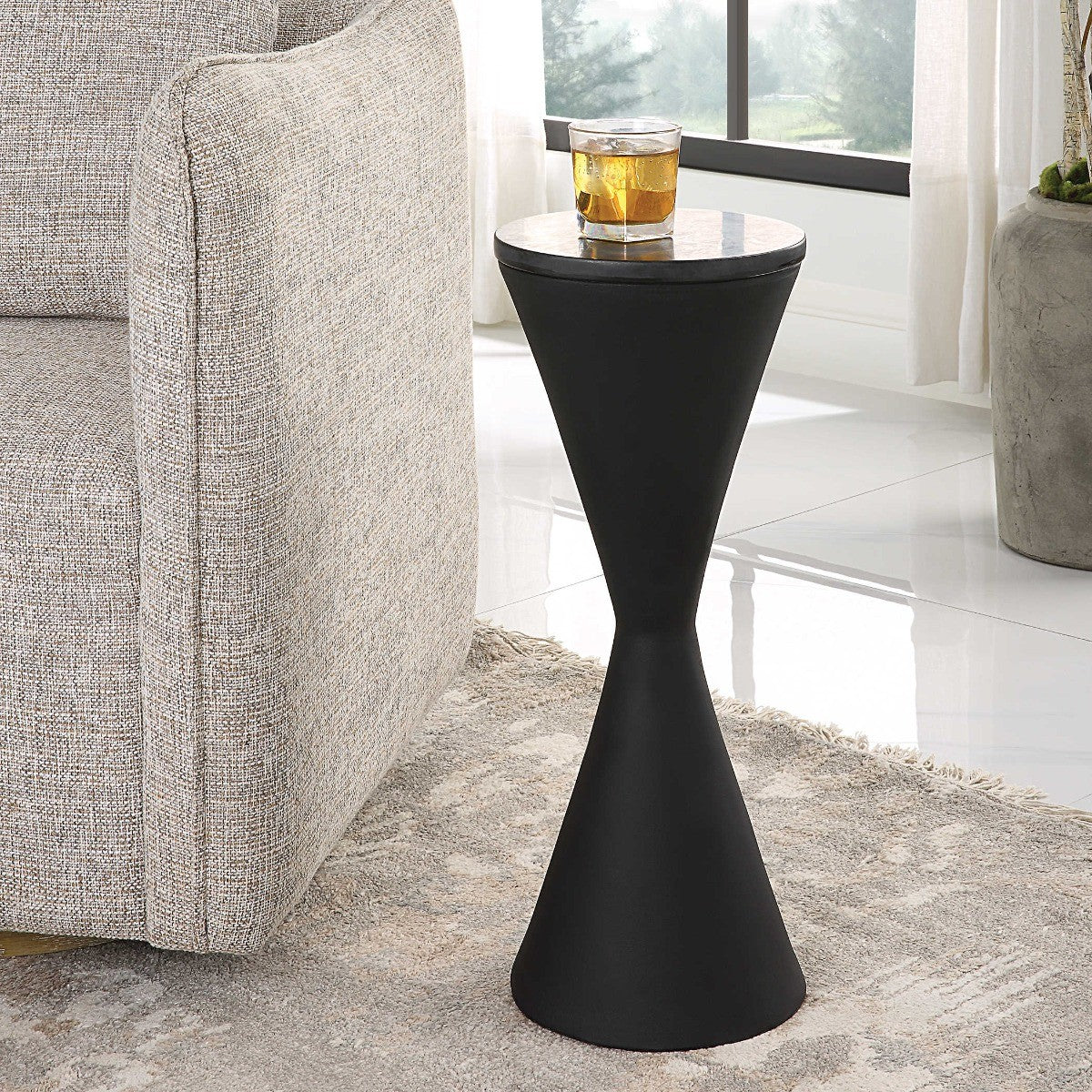 Time's Up Hourglass Drink Table