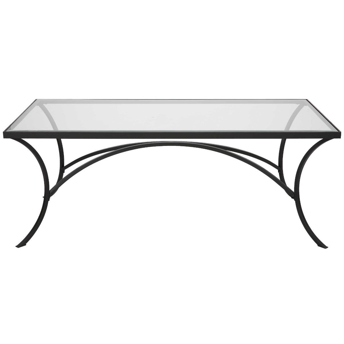Alayna Black Metal and Glass Coffee Table