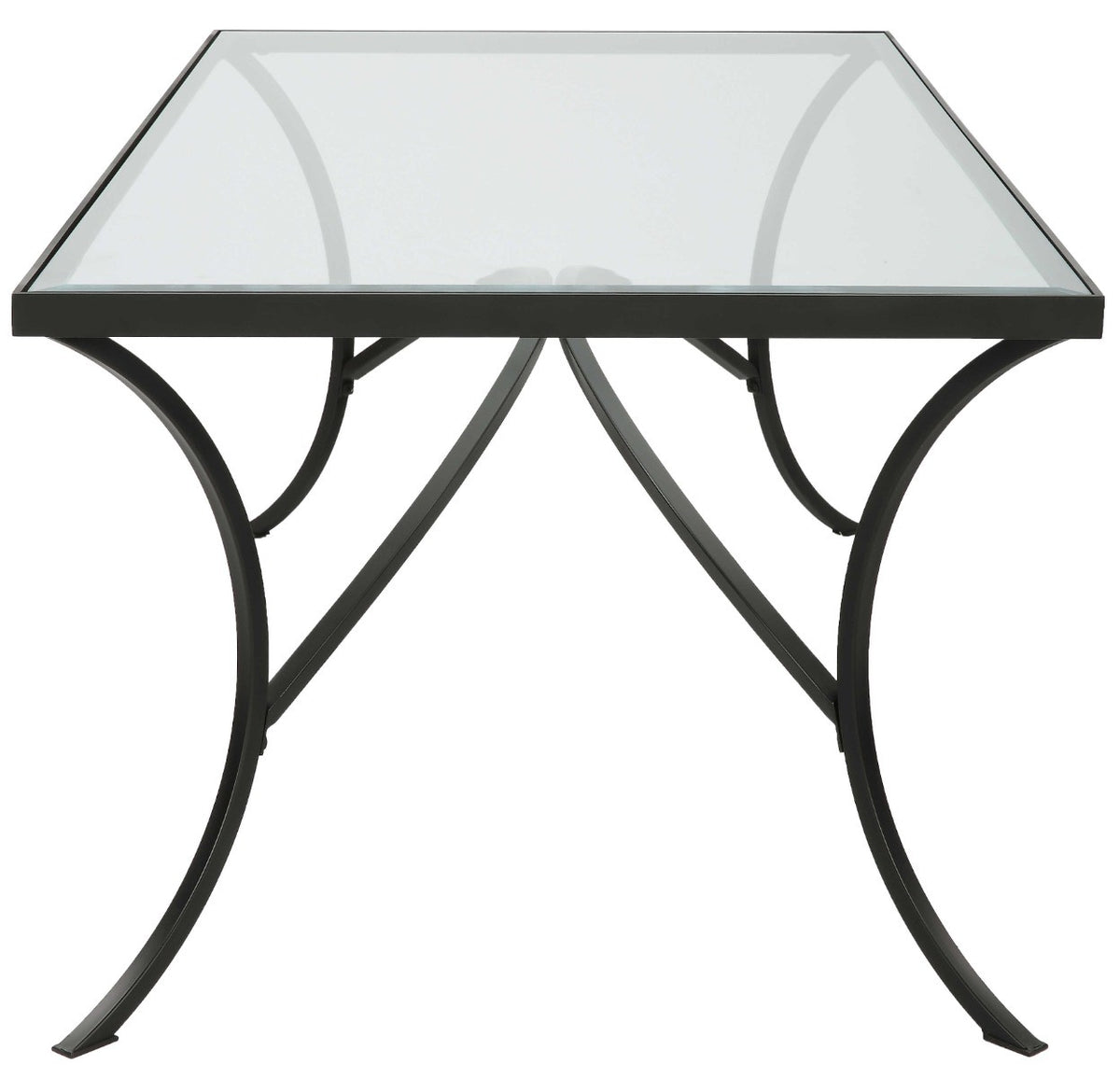 Alayna Black Metal and Glass Coffee Table