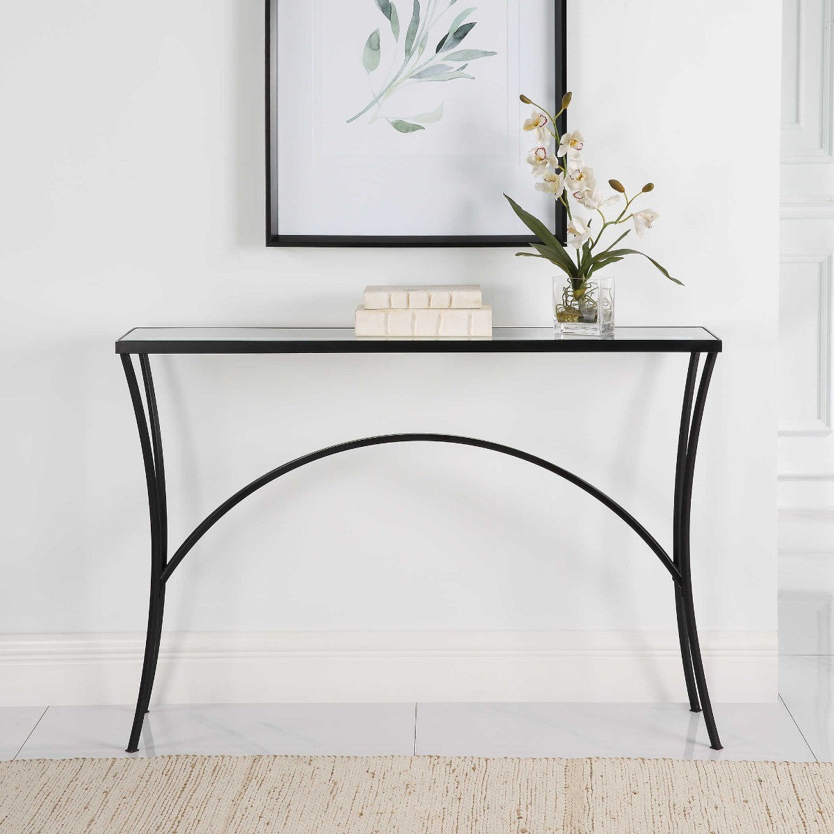 Alayna Black Metal Console Table