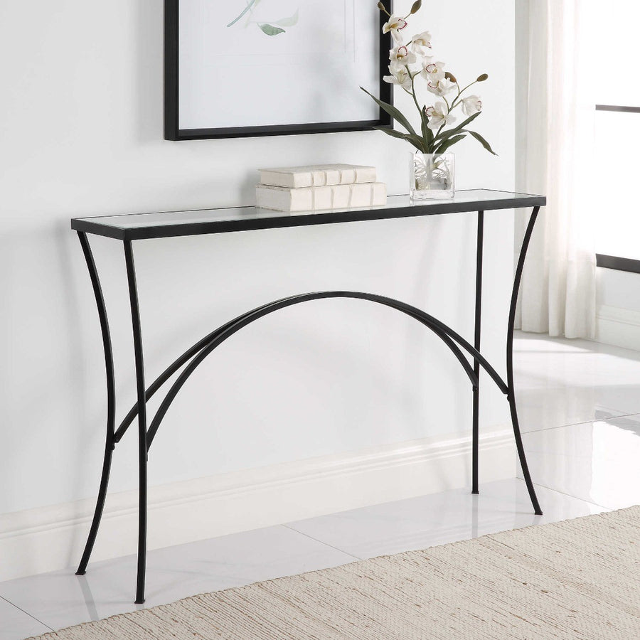 Alayna Black Metal Console Table