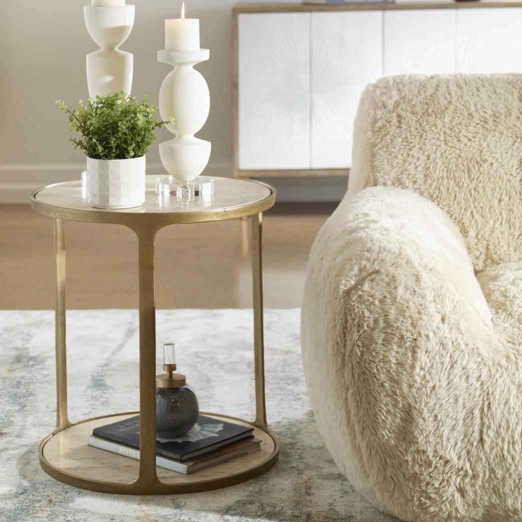 Clench Side Table – Brass