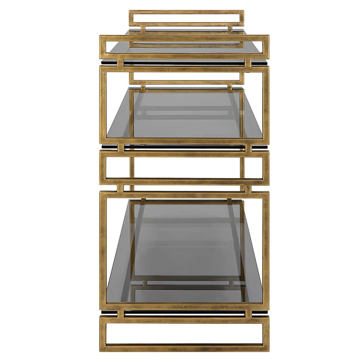 Stacked Up Grey Glass Console Table