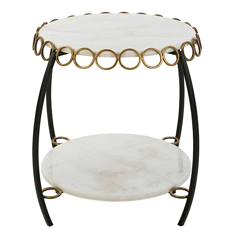 Chainlink White Marble Side Table