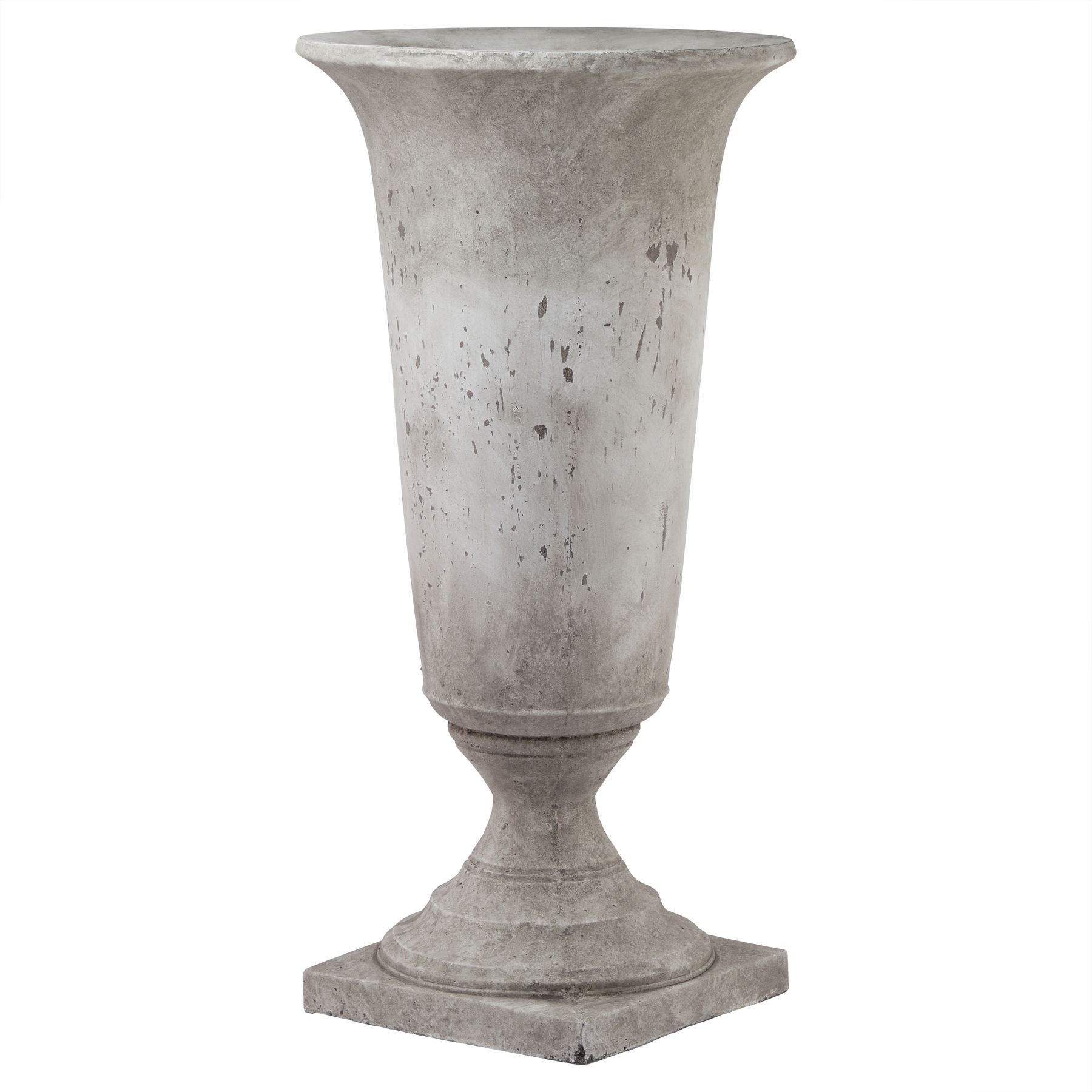 Tall stone-effect urn planter