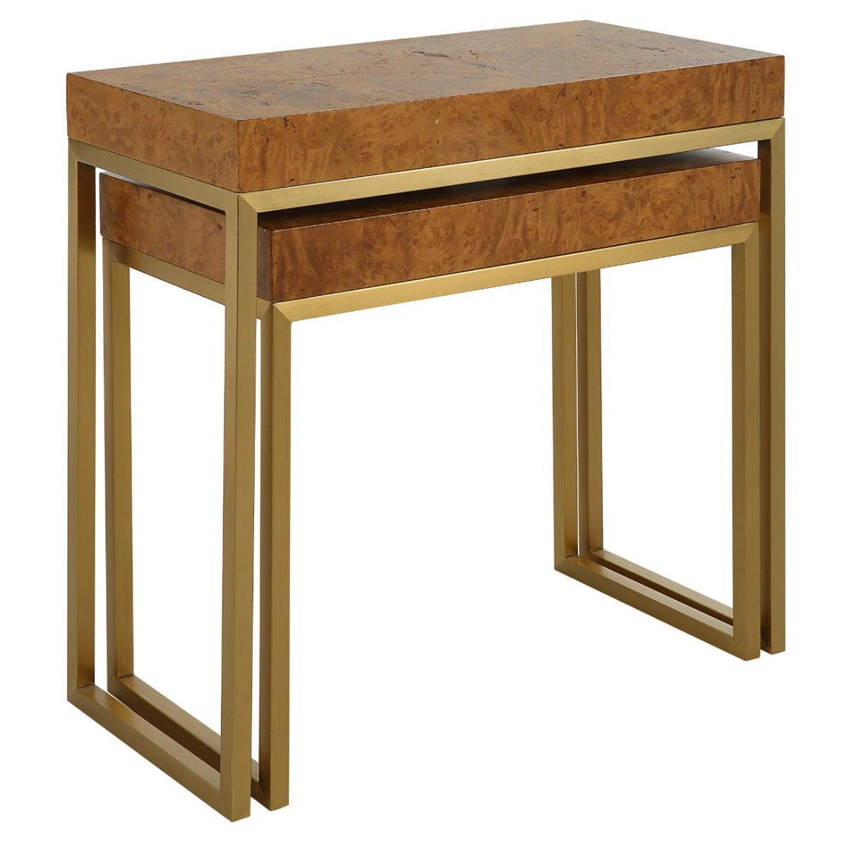 Burl-esque Wooden Nesting Tables – Set of 2