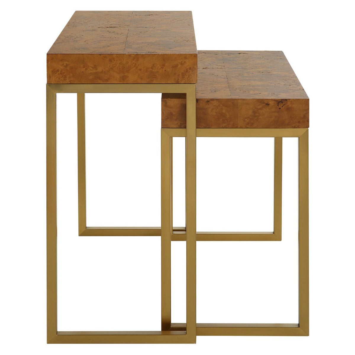 Burl-esque Wooden Nesting Tables – Set of 2