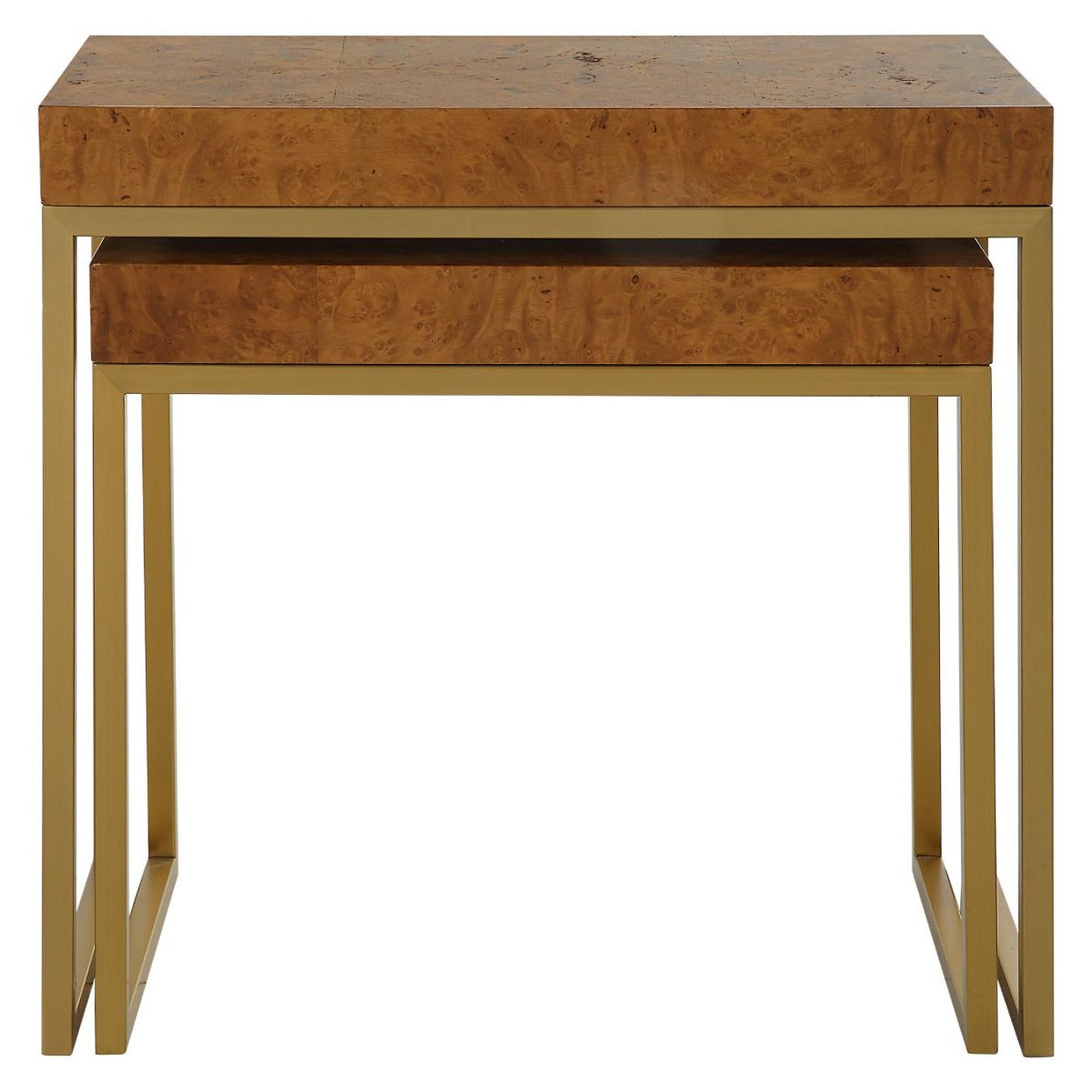 Burl-esque Wooden Nesting Tables – Set of 2