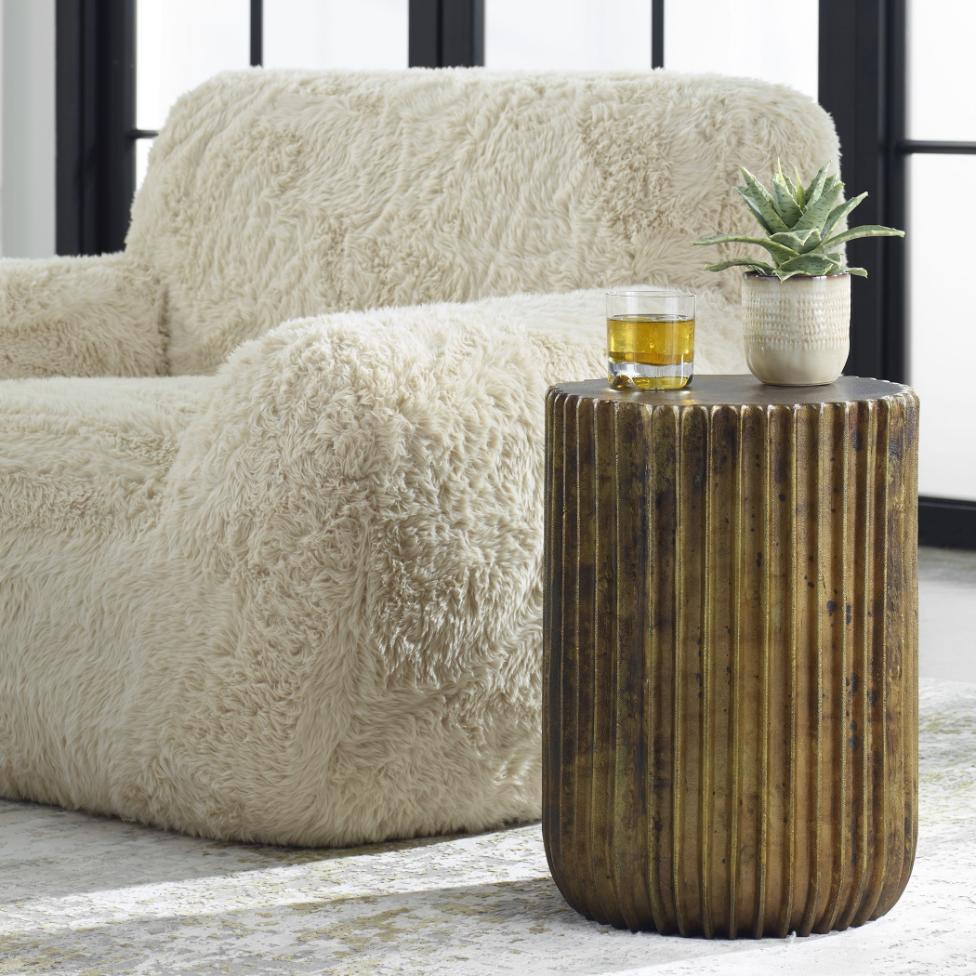 Peaks and Valleys Gold Accent Table
