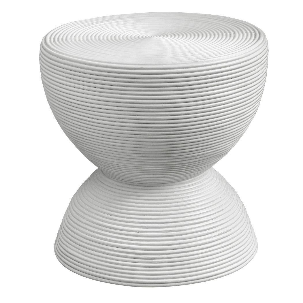 Bongo White Rattan Side Table