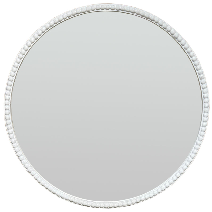 Washed Wood Framed Beaded Mirror