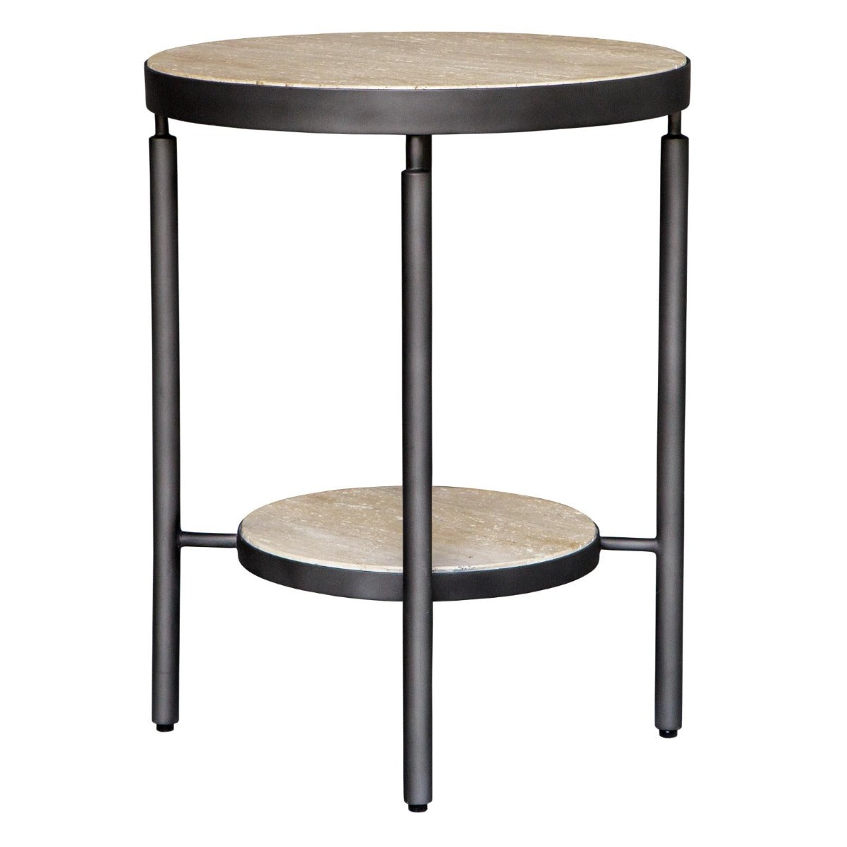 Dauntless Travertine Side Table