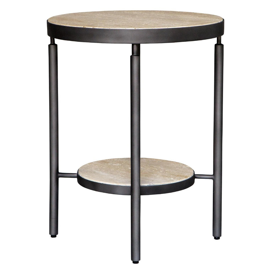 Dauntless Travertine Side Table