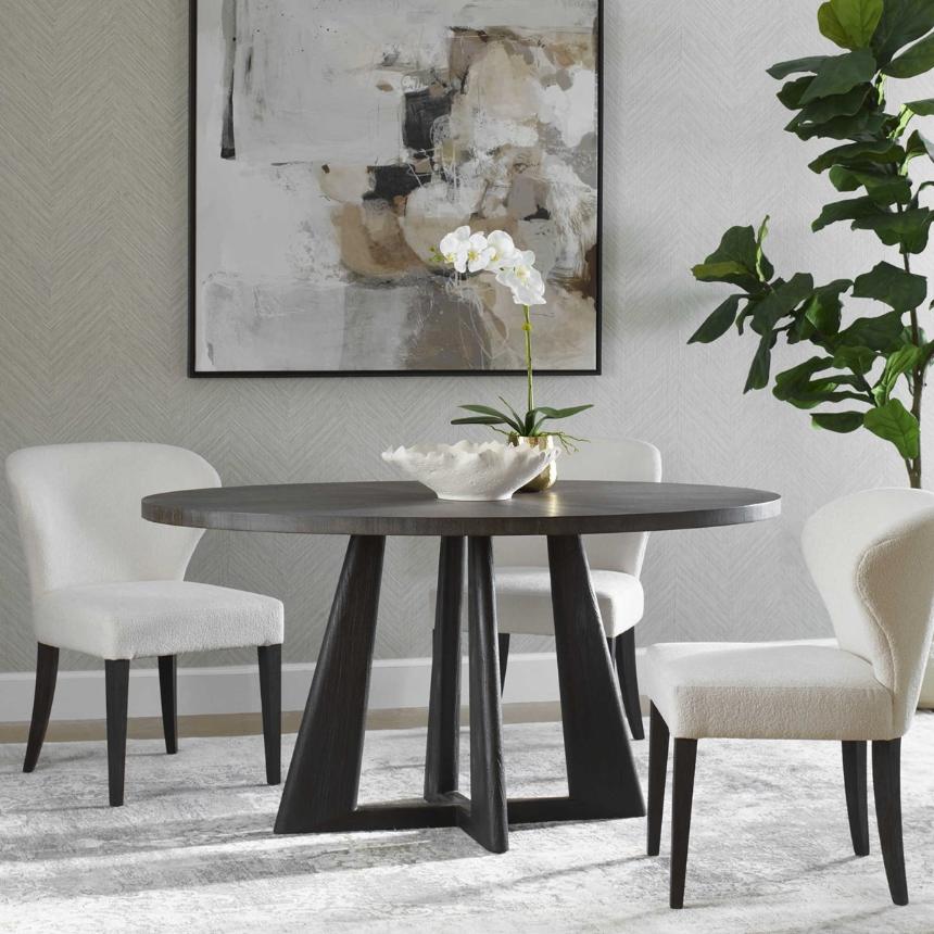 Pulsar Oval Dining Table – Grey Walnut, 152cm